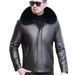2024 Winter New Haining Genuine Leather For Men Thickened Casual Sheepskin Fleece-Lined Jacket Coat Trendy_desvips.com