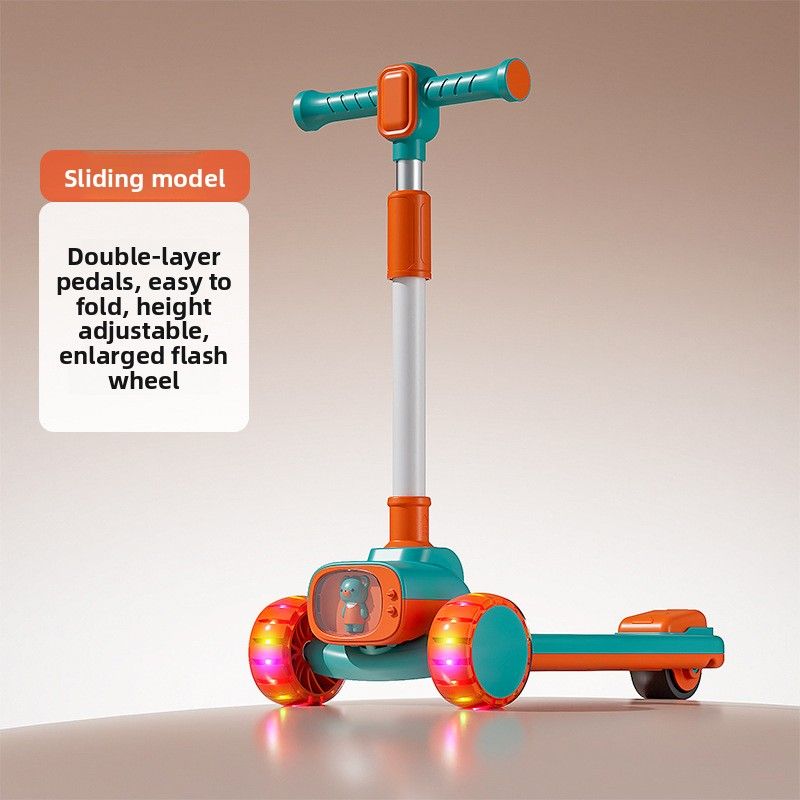 New Model Of Scooter Children Aged 1-3-8-12 Years Old, Boys And Girls, Enlarged Size, Rideable For Kids_desvips.com