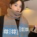 Atmospheric Christmas Scarf Fair Isle Style Women Korean Version Versatile Thickened Autumn Winter Warm Student Couple_desvips.com