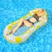 Lemon-Shaped Inflatable Lounge Chair - Breathable Mesh & Neck Support (Single Person Floating Chair Lightweight & Quick-Dry)_desvips.com