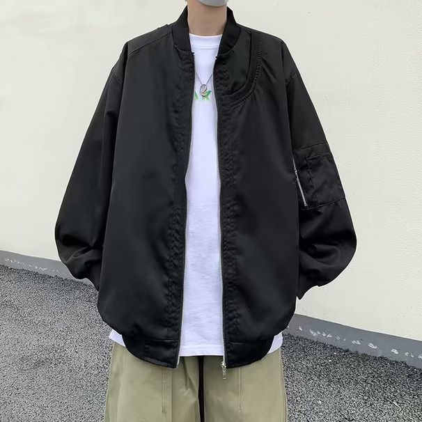 retro Baseball For Men, Spring Autumn Style, Oversized European And American Street Style Cool Flight Jacket_desvips.com