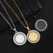 Stainless Round Pendant Necklace Praying Hands Inlaid With Zircon Gold Black Steel Color Fashion Accessory For Men And_desvips.com