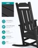 SERWALL HDPE Oversized Outdoor Rocking Chairs Set Of 2, Patio Rocker, Black_desvips.com