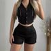 Women's clothing hanging dye lace sleeveless fashion casual suit _desvips.com