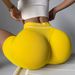 Women's Seamless Color Block Yoga Shorts Tight Peach Butt Lifting Sports Outerwear Fitness Running Pants_desvips.com