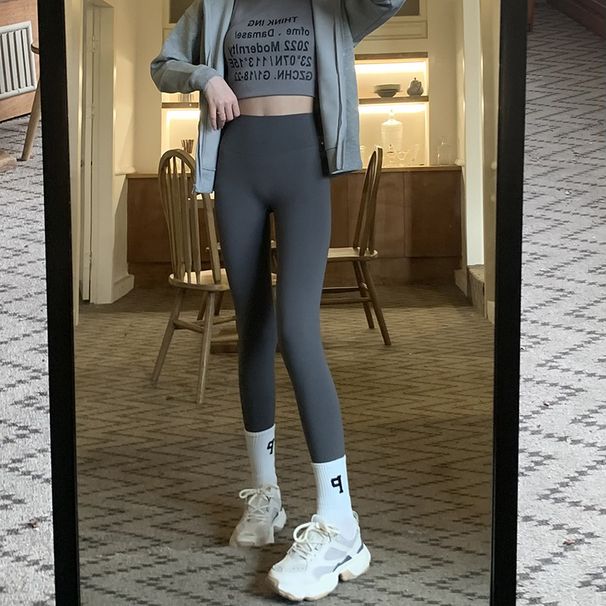 RenMou 2025 Plus Velvet Shark Skin Leggings For Women In Autumn Winter, With A Cloud Like Feel No Awkward Lines. High Waisted Exclusive Supply_desvips.com