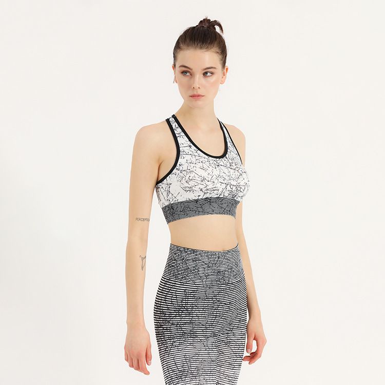 Sports Tight Fitness Printed High Elastic Women Can Be Worn Outside Hip Lift Running Yoga Two-piece Suit_desvips.com