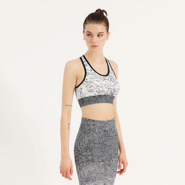 Sports Tight Fitness Printed High Elastic Women Can Be Worn Outside Hip Lift Running Yoga Two-piece Suit_desvips.com