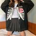 New Skull Hoodie Hip Hop Sweatshirt For Women Loose Street Style Zipper Cardigan Y2k Jacket_desvips.com