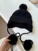 Pom-Pom For Women, Autumn And Winter Warm Ear Protection Lei Feng Hat, Korean Style Fashionable Knitted Hat_desvips.com