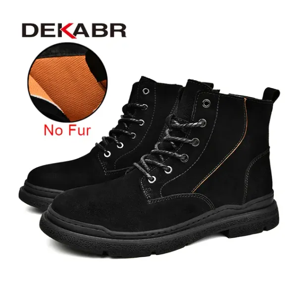 DEKABR Winter Comfortable Genuine Leather Men's Shoes Quality Fashion New Brand Warm Fur Design Concise Style Casual_desvips.com
