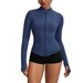 Slim Fit Zip Up Cardigan Knitted Stand Collar Sports Jacket For Autumn/Winter Suitable For Aerobics Running Fitness And Yoga_desvips.com