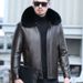 2024 Winter New Haining Genuine Leather For Men Thickened Casual Sheepskin Fleece-Lined Jacket Coat Trendy_desvips.com