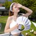 Ruiya For Women Summer Outdoor UV Protection Wide Brim Visor Sunshade Cycling Face Shield Sun Hat_desvips.com
