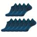 5 Pairs Unisex Merino Wool Ankle Hiking Running Compression Support Thick Cushion No Show Men Women Socks Breathable_desvips.com