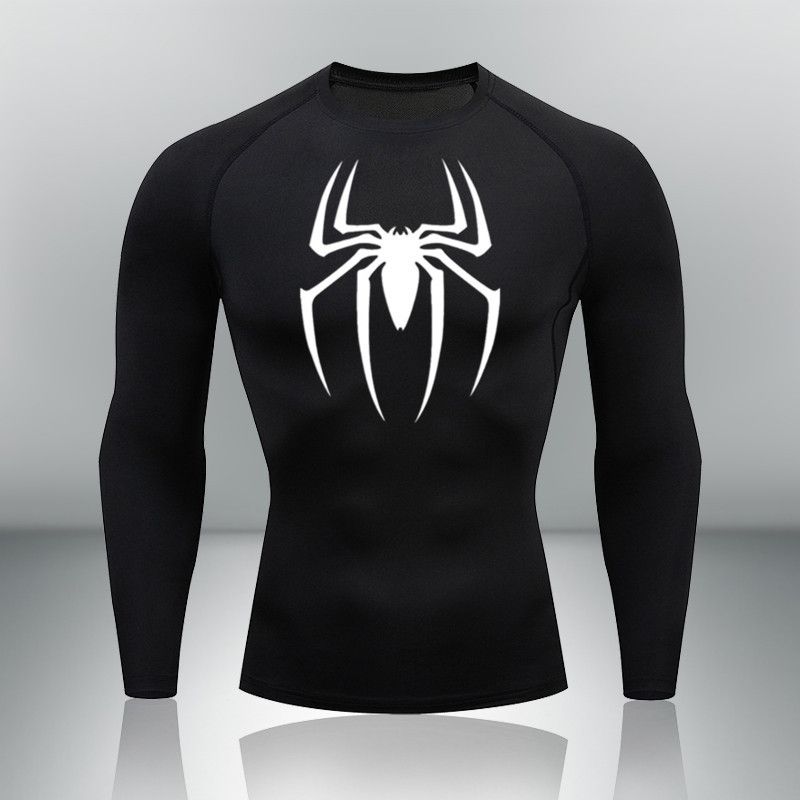 Tight Fitting Long Sleeved Men's Round Neck Bottoms, T-shirts, Breathable Quick Drying Clothes, Sports Training,_desvips.com