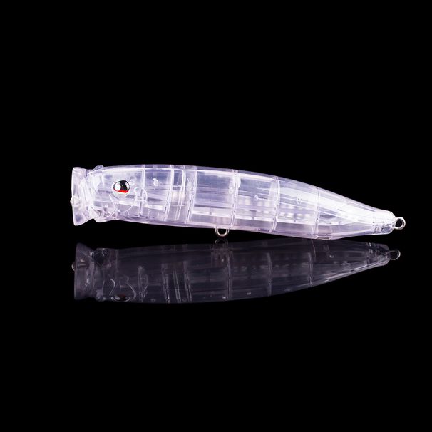 Hanlin 2/5pcs Large Size Unpainted Topwater 155mm/53g DIY Clear Body Hard Plastic Baits Blanks Large Popper Fishing Lures Tackle_desvips.com