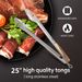 XUDAKAIXIN 25-Inch Very Long Stainless Steel BBQ Tongs With Extended Luxurious Acacia Handle – Durable Easy-to-Clean_desvips.com