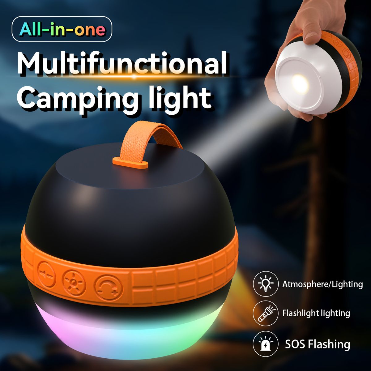 Outdoor Portable Bluetooth Speaker Tent Multifunctional Camping Light_desvips.com