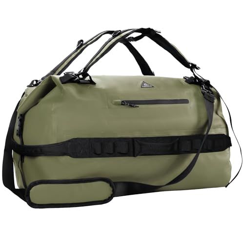 Haimont IPX7 Waterproof Roll-Top Dry Duffel Backpack Available In 60L And 90L Sizes, Made From 500D Tarpaulin With Welded Seams And Mesh Pockets, Suit_desvips.com