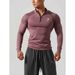 Men's Autumn Open-Front Stretchy Slim-Fit Sports Running Training Long-Sleeve Half-Zip Stand-Up Collar Sweatshirt_desvips.com