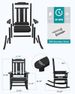 SERWALL HDPE Oversized Outdoor Rocking Chairs Set Of 2, Patio Rocker, Black_desvips.com