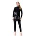 Muslim Swimwear Women's Contrasted Three-piece Swimsuit Conservative Swimsuit_desvips.com