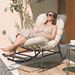 VASAGLE Outdoor Rocking Chair With Extendable Footrest And Removable Cushion_desvips.com