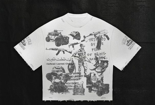 2025 Soldier Tank Gun Print Short Sleeve T-Shirt Summer Trendy Brand Round Neck Men's Top Hot Sale_desvips.com
