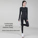 Sports Plaid Skiing Warm Quick Dry Top Elastic Slim Waist Pants Yoga Set_desvips.com