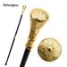 Golden Luxury Flower Round Handle Fashion Walking Stick For Party Decorative Walking Cane Elegant Knob Crosier Knob 93cm_desvips.com