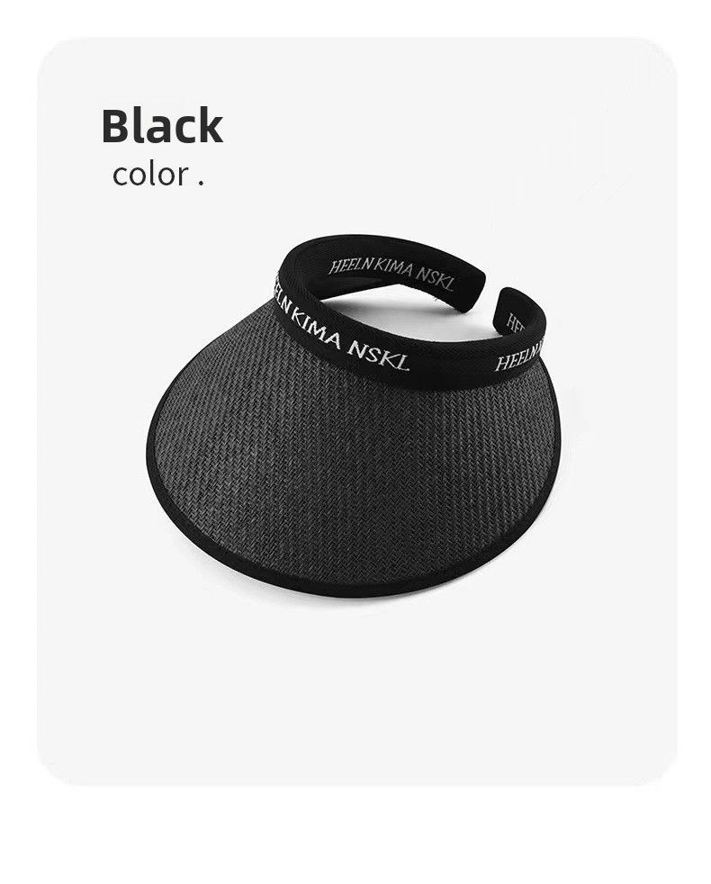 Large Brim Empty Top Hat Women's Summer UV Protection Rear Neck Visor Foldable Travel Beach Sun Hat_desvips.com