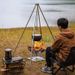 Koman Outdoor BBQ Camping Four-Legged Large Stainless Steel Self-Driving Barbecue Rack Tripod Campfire Hanging Pot Stand_desvips.com