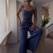 Women's Clothing summer new pure desire sexy hollow strap top casual wide leg pants suit_desvips.com