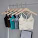 Pilates Sports Camisole Vest For Women, Integrated Fixed Chest Pad, Shockproof Fitness Cross Back Yoga Bra_desvips.com
