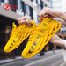 YRZL Mens Lightweight Comfortable Mesh Breathable Sneakers Green Casual Thick Sole Running Shoes For Men_desvips.com