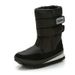 Snow Boots Cotton Shoes Men's Boots Black Flat-bottomed Medium Tube Water-proof Thickened Winter Shoes_desvips.com