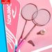Delhui - Double Rackets, Genuine, Durable, Ultra-Light, Alloy Rackets For Adults, Badminton Racket Set_desvips.com