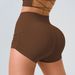 European And American Style Ruched Butt-lifting Shorts, Quick-dry, Breathable, High-elastic, Tight-fitting, High-waisted_desvips.com