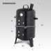 33-inch Vertical Charcoal Smoker And Grill, 2-in-1 Double Layer BBQ Smoker With Built-in Thermometer And Hooks, Heavy Duty Barrel Style Outdoor Grill_desvips.com