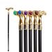 Walking Cane Colorful Gemstone Fashion Decorative Walking Stick Gentleman Elegant Cosplay Cane Knob Crosier 93cm_desvips.com