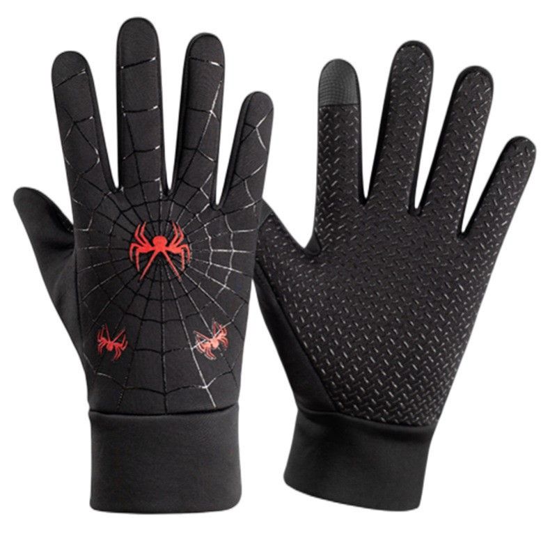 Autumn Winter Marathon Running Gloves Men, Warm Fleece-Lined, Full-Finger Touchscreen, Windproof Cold-Resistant For_desvips.com