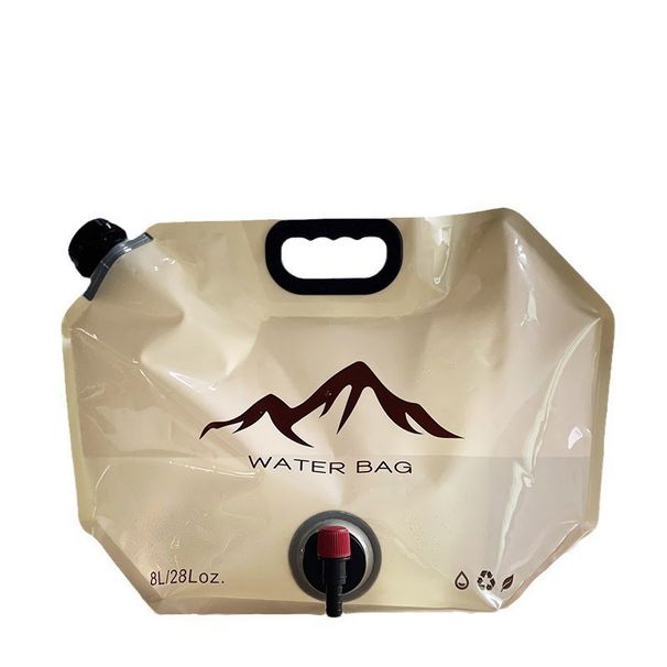 Outdoor Portable Camping Gear 8L Large Capacity Thickened Storage Bag Soft Drinking Foldable Water Bucket_desvips.com