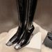 Rose 2026 Park Chae-young Same Style Patent Leather Long For Women New Autumn Winter Square Toe Heels Thin Thick High_desvips.com