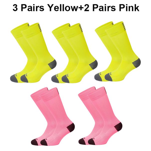 5 Pairs Cycling Socks Men High Quality Professional Competition Sport Riding Soccer Sock Mesh Breathable Road Bicycle Socks Summ_desvips.com