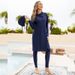 Muslim Outdoor Sports Conservative Three-Piece Set Sun Protection Full Coverage Diving Surfing Swimsuit_desvips.com