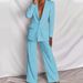 Women's fashion long sleeve suit straight trouser suit_desvips.com