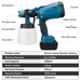 Cordless HVLP Paint Sprayer 18V Battery Powered For Fence Furniture Cabinets Walls No Battery Included DIY Home Painting Tools_desvips.com