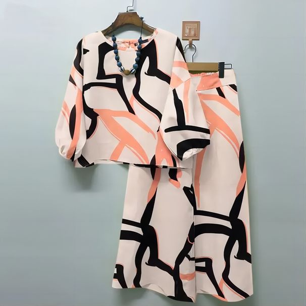 women's clothin ps trousers two piece suit stylish colorblock twopiece set – relaxed shirt & flowy pants (red, blue, navy, green, bury)_desvips.com