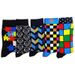 NEW 5 Pairs/Pack Happy Men Playing Cards Motorcycle Bick Strawberry Abstract Letters AB Art Flowers Pattern Funny Socks_desvips.com